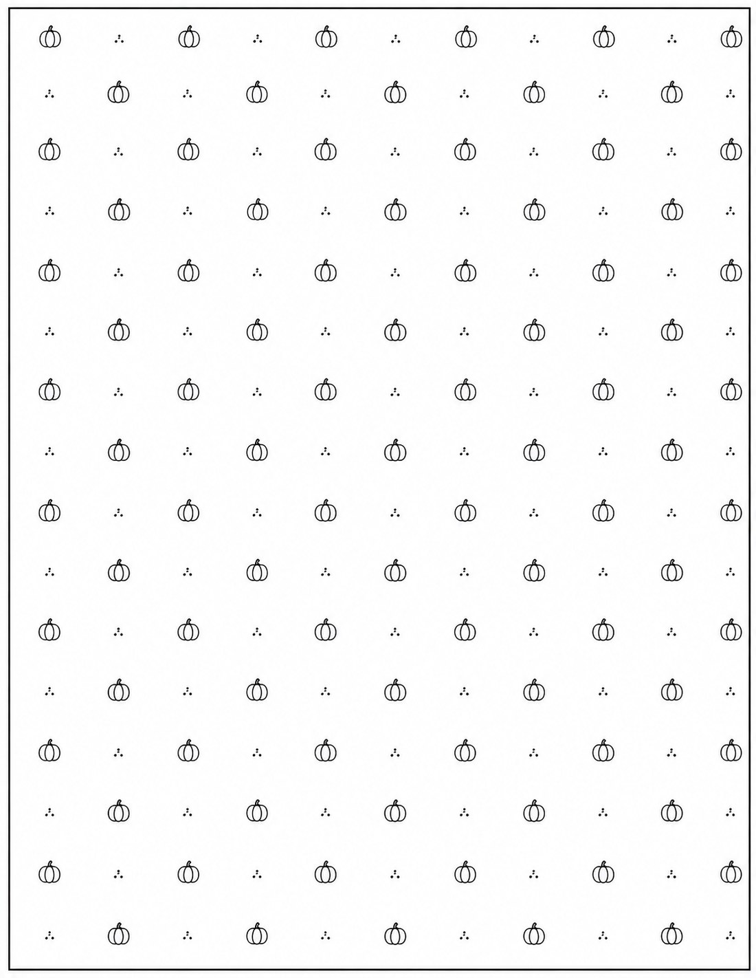 Black-and-white minimal pumpkin pattern printable fall coloring page